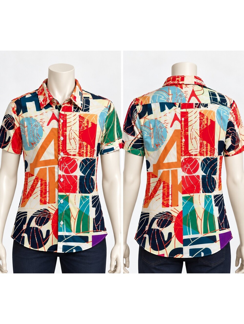 Hawalili Men's Medium Multicolor Short Sleeve Button-Up Camp
